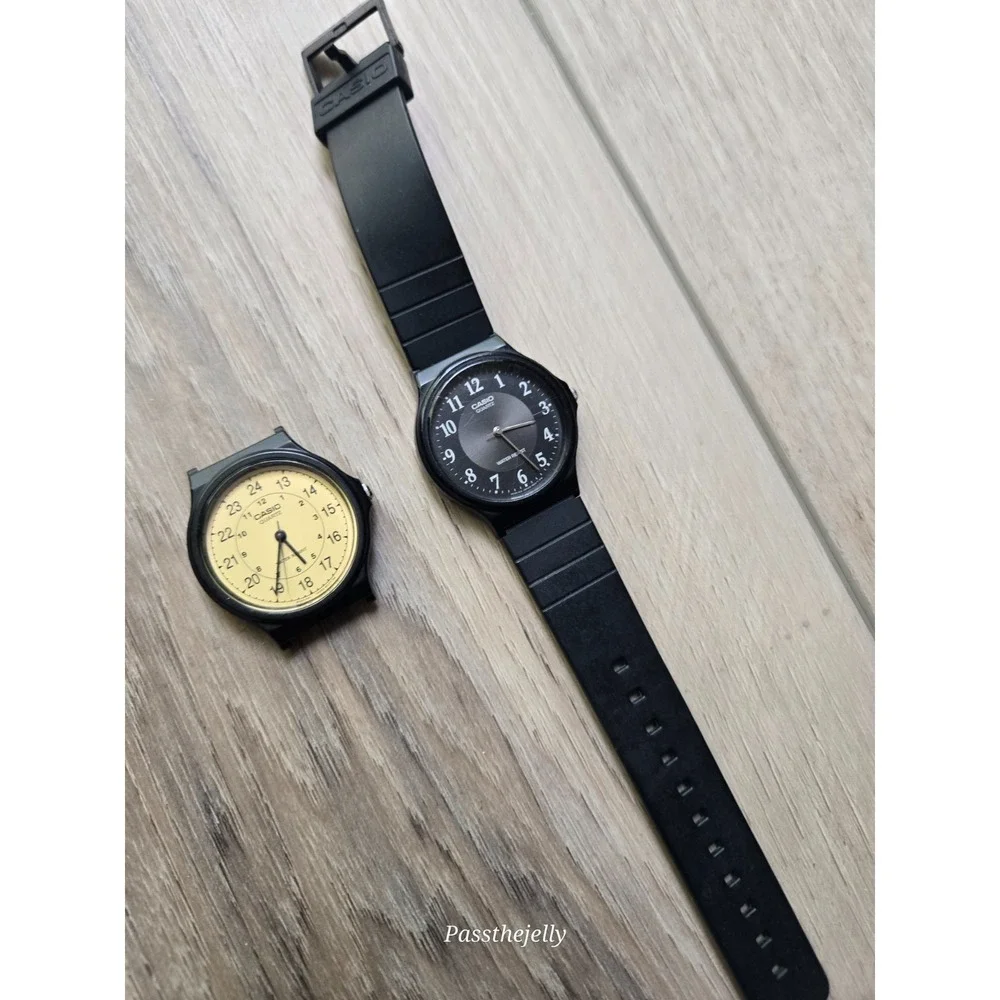 Casio Watch Lot Mens Quartz Black Resin Minimalist Field Casual Y2K vtg